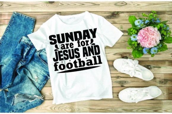 Football Svg Design: Sunday Are for Jesus Graphics