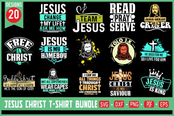 Jesus Christ T-Shirt Bundle: Graphics & Designs