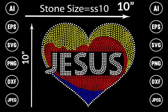 Love Jesus Rhinestone Design: Graphics & T-Shirt Designs